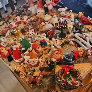 Set of over 45 Festive Christmas Ornaments Collection from the 1950's.